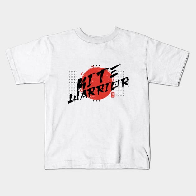 Oriental Brush Kite Warrior Kids T-Shirt by rojakdesigns